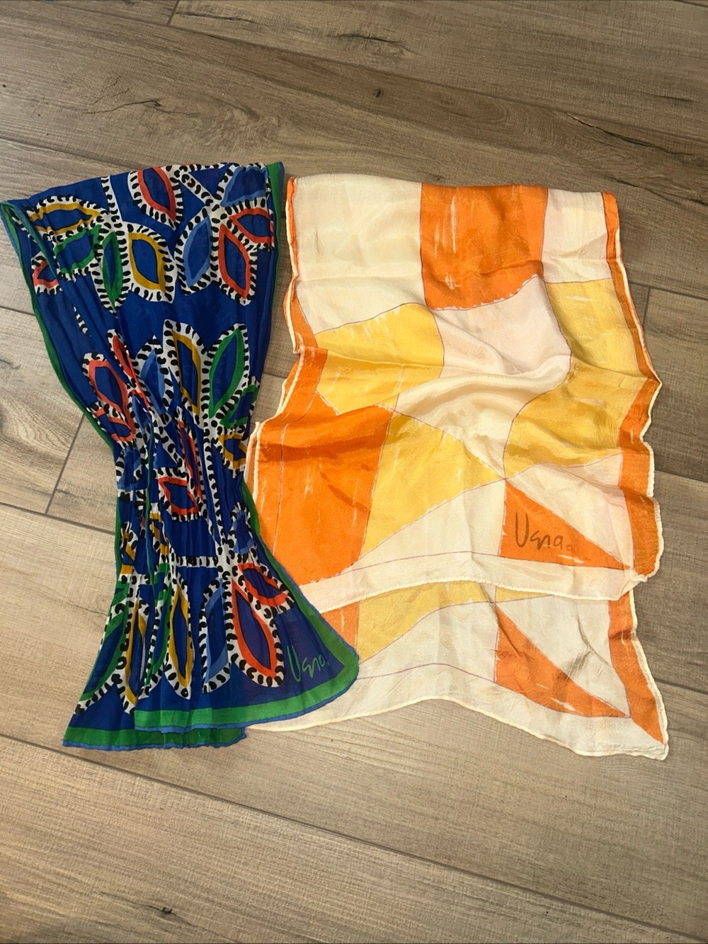 Vintage Vera Neuman Silk Neck Scarfs Bundle Summer Travel Vibrant Boho Colorful